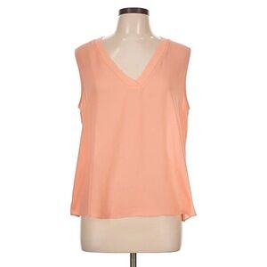 Worthington Peach V-Neck Sleeveless Blouse